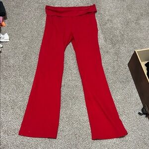 Red Flared Yoga Pants